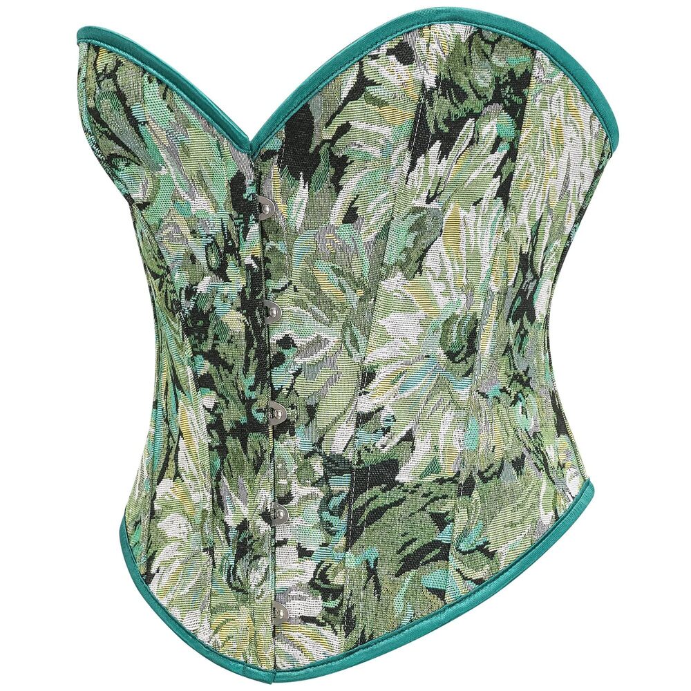 2939 Vintage Renaissance Floral Lace Up Bustier Corset Shapewear Top US - Picture 3 of 8